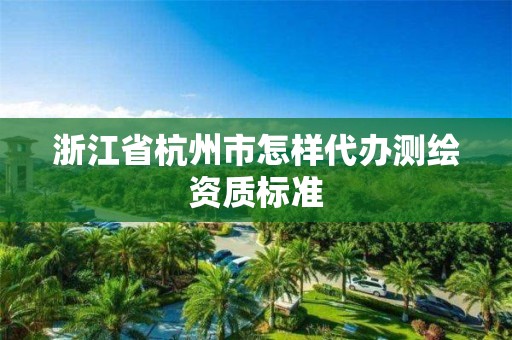 浙江省杭州市怎样代办测绘资质标准