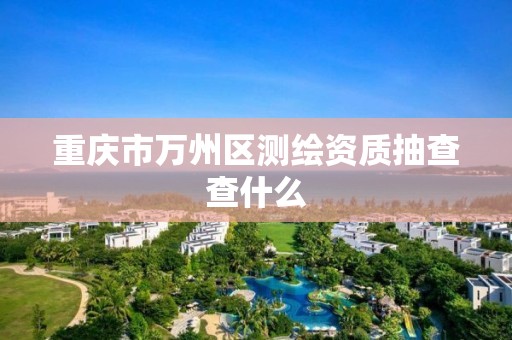 重庆市万州区测绘资质抽查查什么