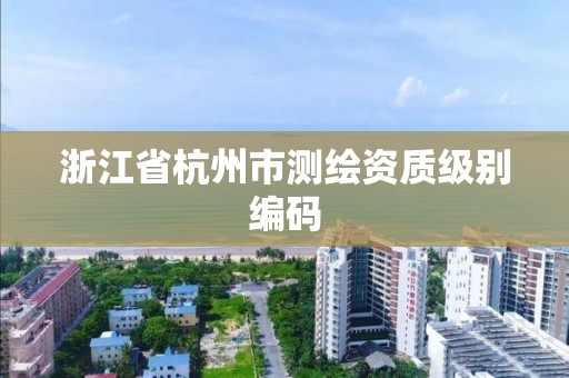 浙江省杭州市测绘资质级别编码