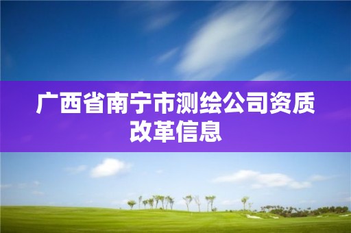 广西省南宁市测绘公司资质改革信息