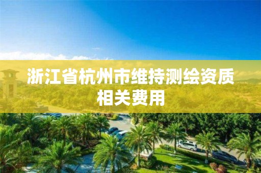 浙江省杭州市维持测绘资质相关费用