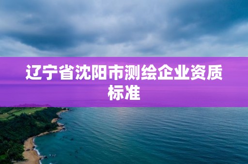 辽宁省沈阳市测绘企业资质标准