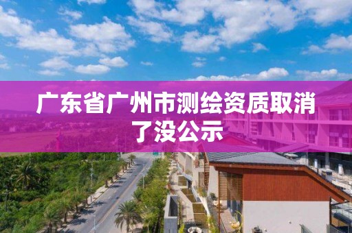 广东省广州市测绘资质取消了没公示