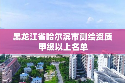 黑龙江省哈尔滨市测绘资质甲级以上名单