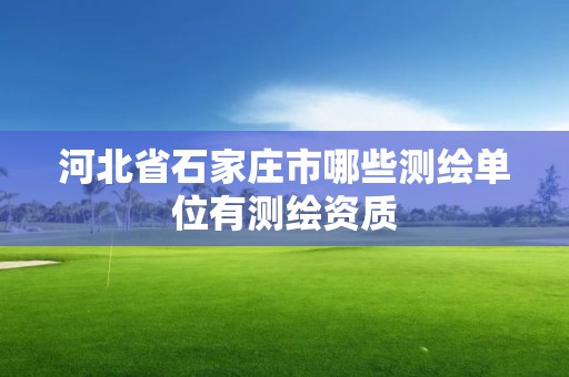 河北省石家庄市哪些测绘单位有测绘资质