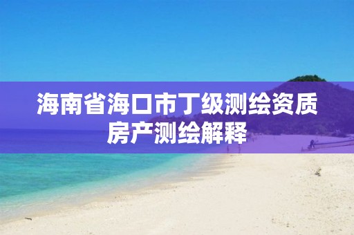 海南省海口市丁级测绘资质房产测绘解释