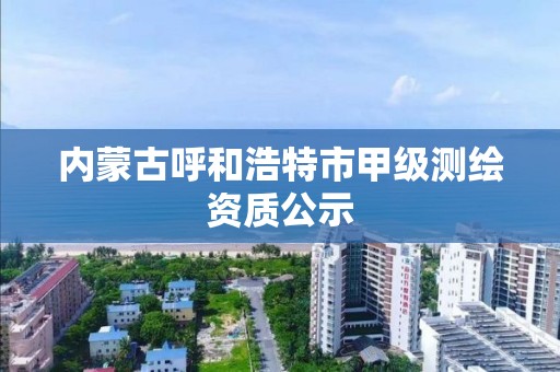 内蒙古呼和浩特市甲级测绘资质公示