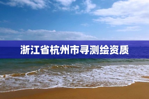 浙江省杭州市寻测绘资质