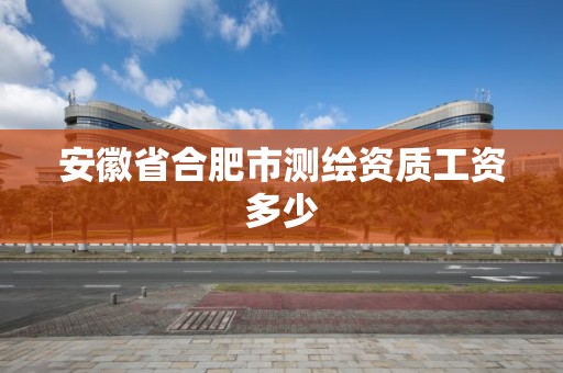 安徽省合肥市测绘资质工资多少