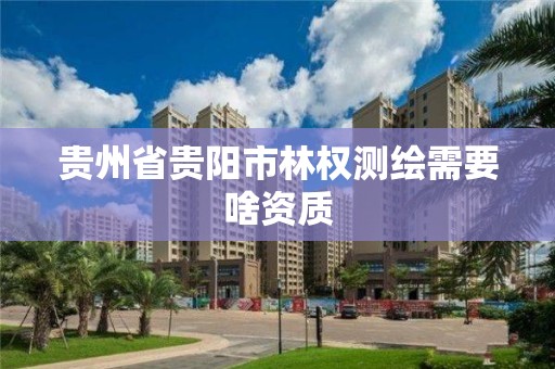 贵州省贵阳市林权测绘需要啥资质