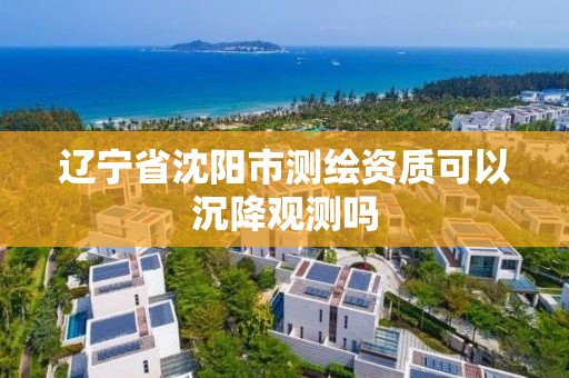 辽宁省沈阳市测绘资质可以沉降观测吗