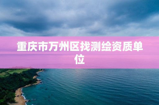 重庆市万州区找测绘资质单位