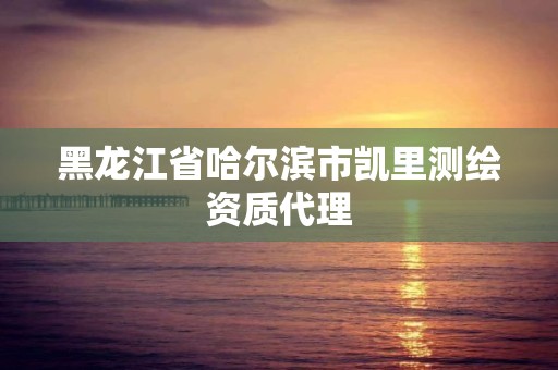 黑龙江省哈尔滨市凯里测绘资质代理