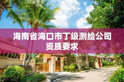 海南省海口市丁级测绘公司资质要求