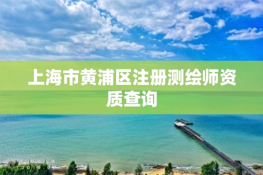 上海市黄浦区注册测绘师资质查询