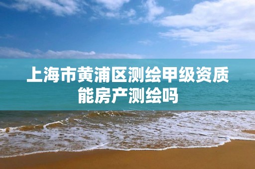 上海市黄浦区测绘甲级资质能房产测绘吗