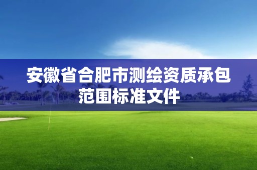 安徽省合肥市测绘资质承包范围标准文件