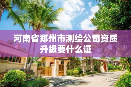 河南省郑州市测绘公司资质升级要什么证