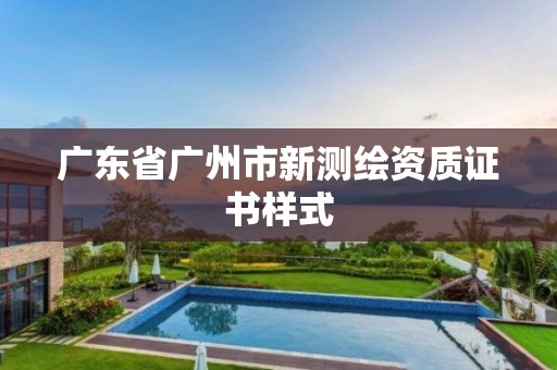 广东省广州市新测绘资质证书样式