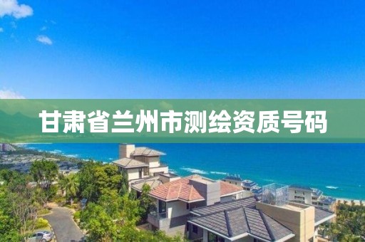 甘肃省兰州市测绘资质号码