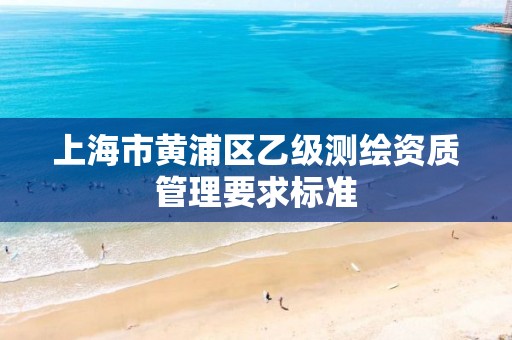 上海市黄浦区乙级测绘资质管理要求标准