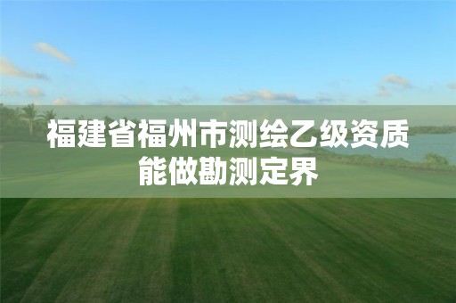 福建省福州市测绘乙级资质能做勘测定界