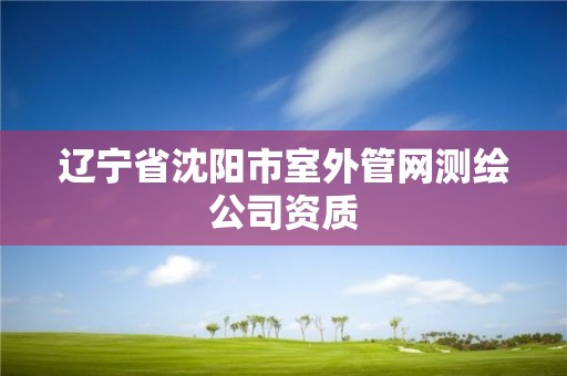 辽宁省沈阳市室外管网测绘公司资质