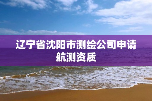 辽宁省沈阳市测绘公司申请航测资质