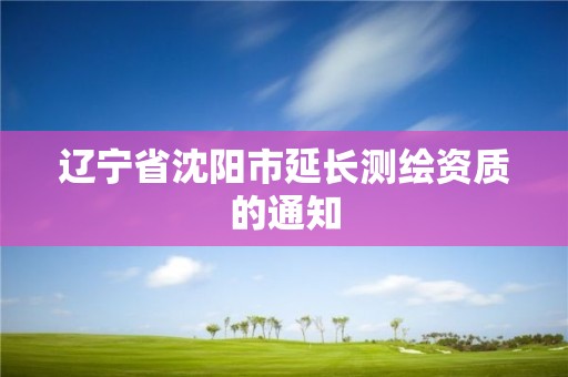 辽宁省沈阳市延长测绘资质的通知