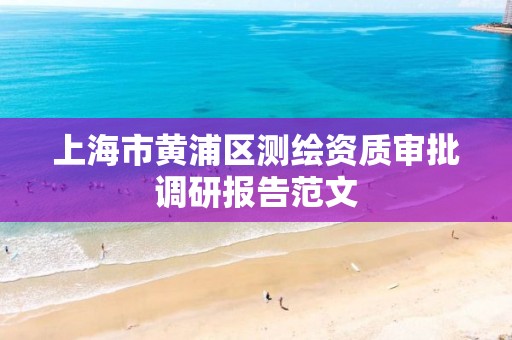 上海市黄浦区测绘资质审批调研报告范文