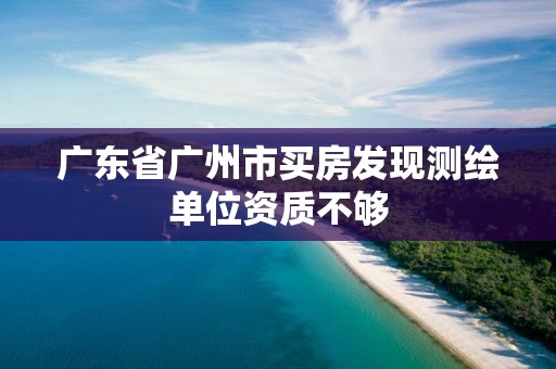 广东省广州市买房发现测绘单位资质不够