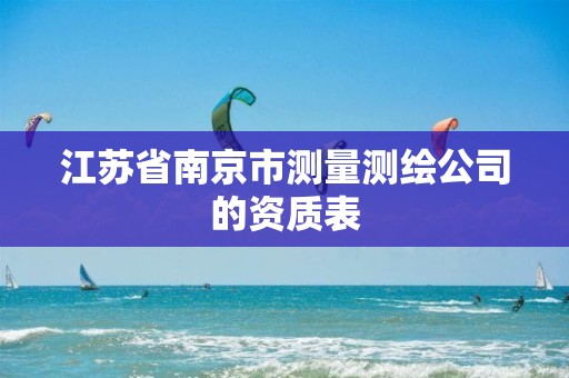 江苏省南京市测量测绘公司的资质表