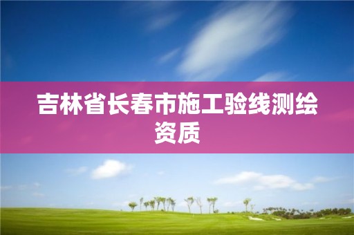 吉林省长春市施工验线测绘资质