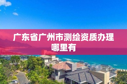 广东省广州市测绘资质办理哪里有