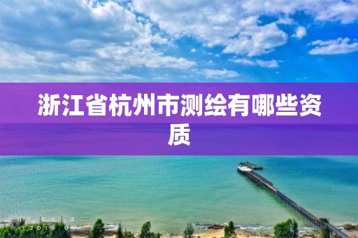 浙江省杭州市测绘有哪些资质