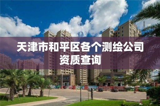 天津市和平区各个测绘公司资质查询