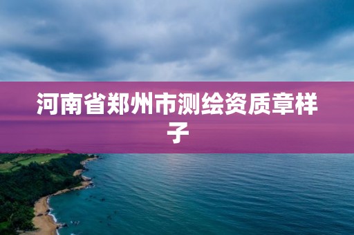 河南省郑州市测绘资质章样子