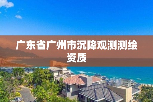 广东省广州市沉降观测测绘资质