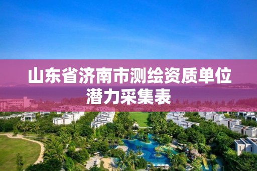 山东省济南市测绘资质单位潜力采集表