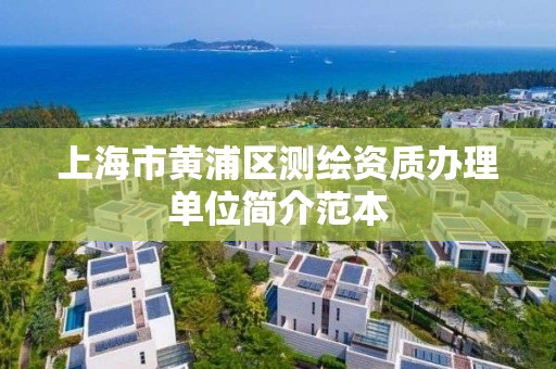 上海市黄浦区测绘资质办理单位简介范本