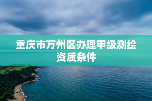 重庆市万州区办理甲级测绘资质条件