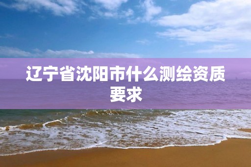 辽宁省沈阳市什么测绘资质要求