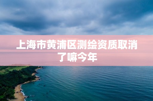 上海市黄浦区测绘资质取消了嘛今年