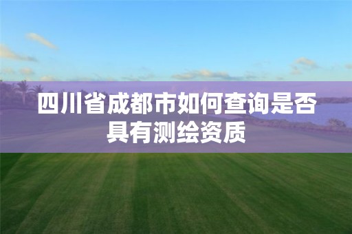 四川省成都市如何查询是否具有测绘资质