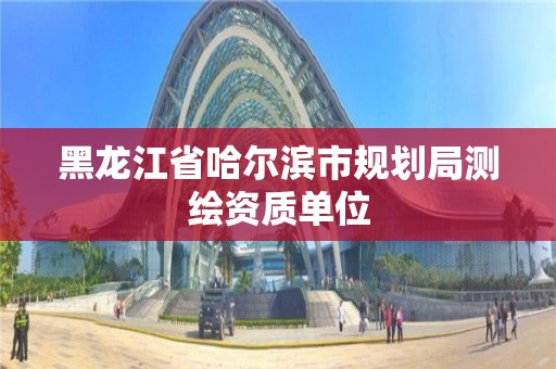 黑龙江省哈尔滨市规划局测绘资质单位