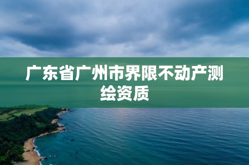 广东省广州市界限不动产测绘资质