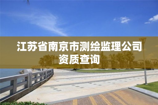 江苏省南京市测绘监理公司资质查询