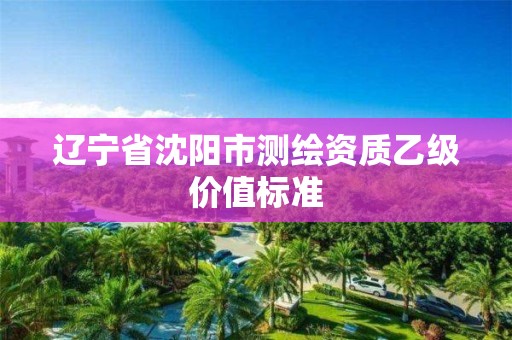 辽宁省沈阳市测绘资质乙级价值标准