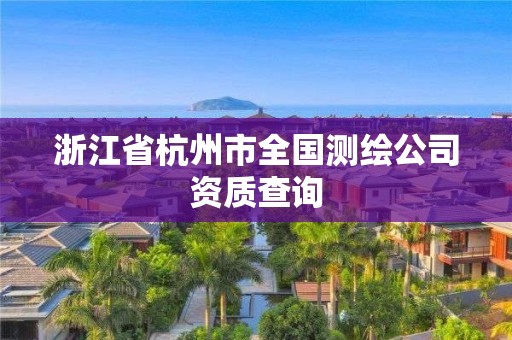 浙江省杭州市全国测绘公司资质查询