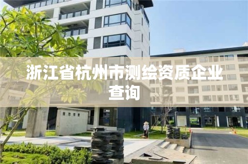 浙江省杭州市测绘资质企业查询